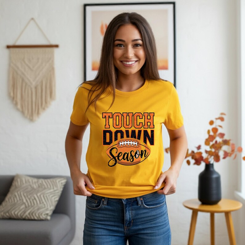 Touchdown Season Unisex Heavy Cotton Tee, Unisex Game Day Shirt, Casual