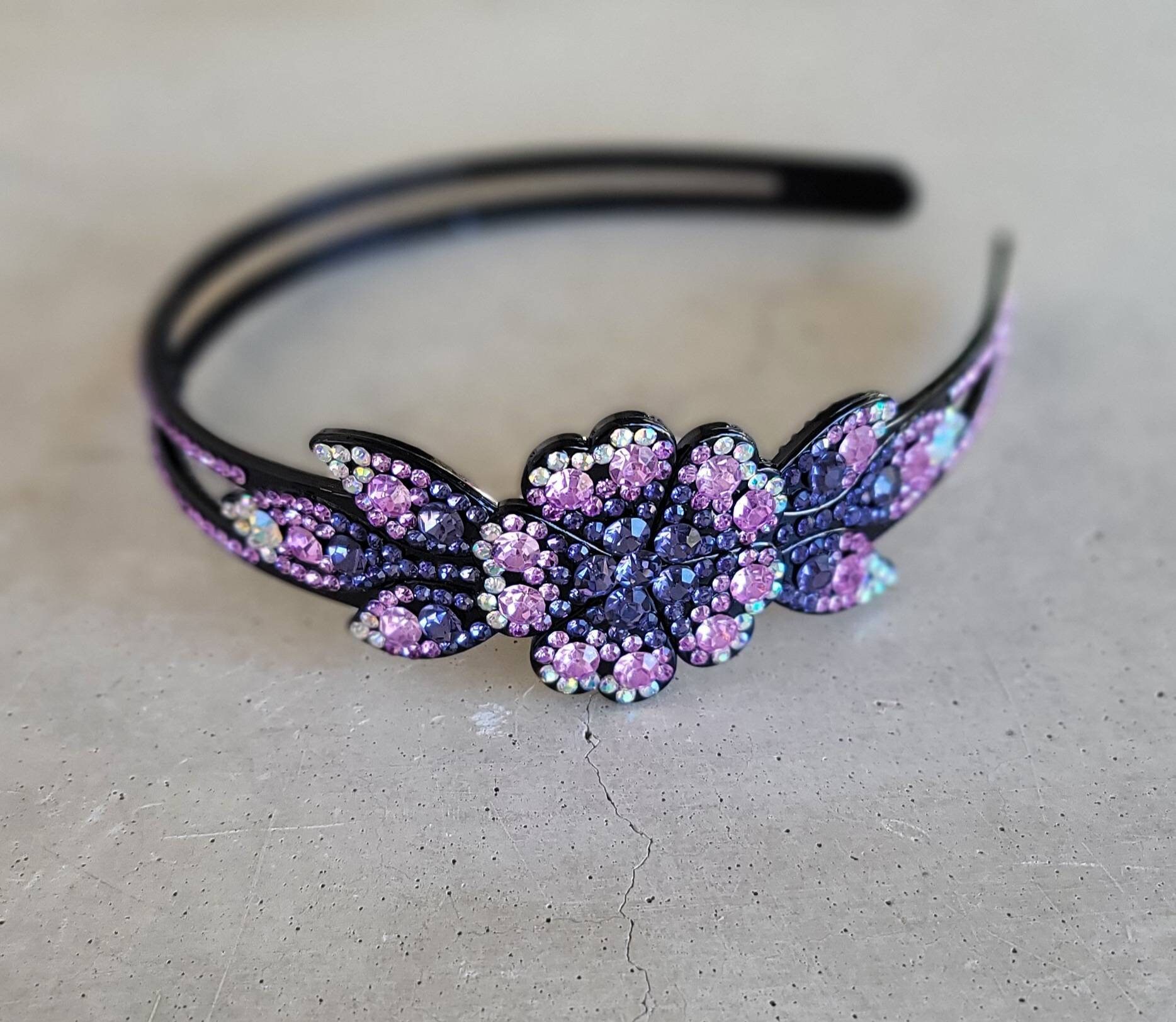 Rhinestone headband with flower to right side Wedding Flower Headpieces Set for Girls - Rhinestone  main image 2