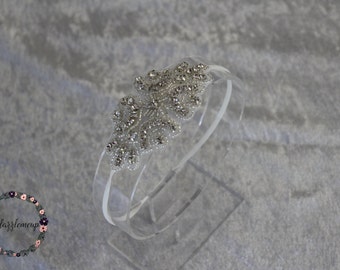 Flower Girl Band - bandeau de baptême - bandeau - coiffure de mariage - fille Headband - bandeau de mariée - élastique bandeau strass