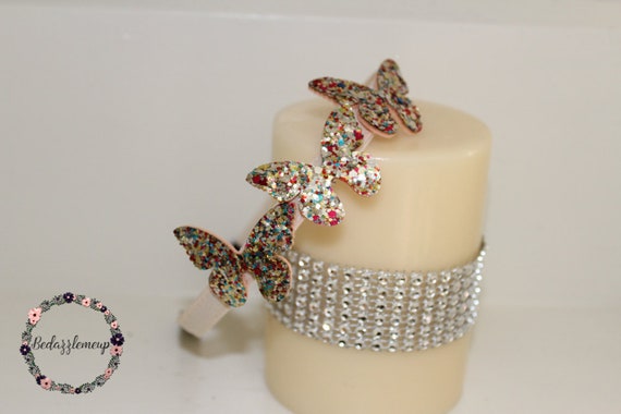 Gold Glitter Butterfly Headband: Party Hair Accessory - Etsy display picture 1