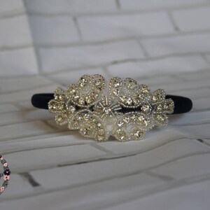 Diadema de bautizo - Diadema dura - Diadema de Rhinestone - Tocado Flower Girl - Peluquería nupcial - Accesorio para el cabello - Diadema adulta