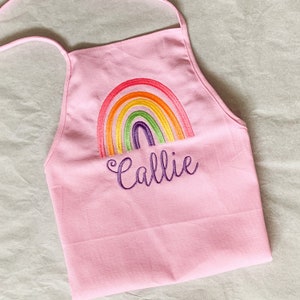 Child/Toddler Personalized/Embroidered Cooking/art Rainbow apron