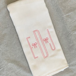 Girl's Monogram/Initial Personalized Burp Cloth