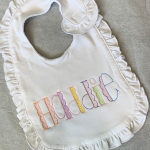 Personalized Ruffle Baby Bib