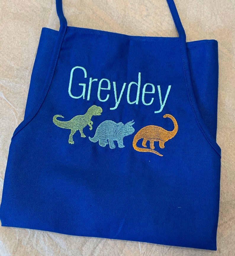 Children/'s Art and Craft Smock Dinosaur Custom Baking Apron Party Gift Boy Personalized Birthday Gift