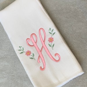 Girl's Monogram/Initial Personalized Burp Cloth