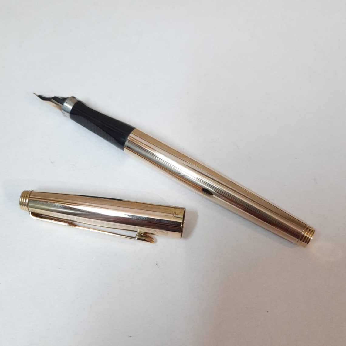 Vintage Parker 75 Fountain Pen 14kt Gold Nib Made In USA Etsy