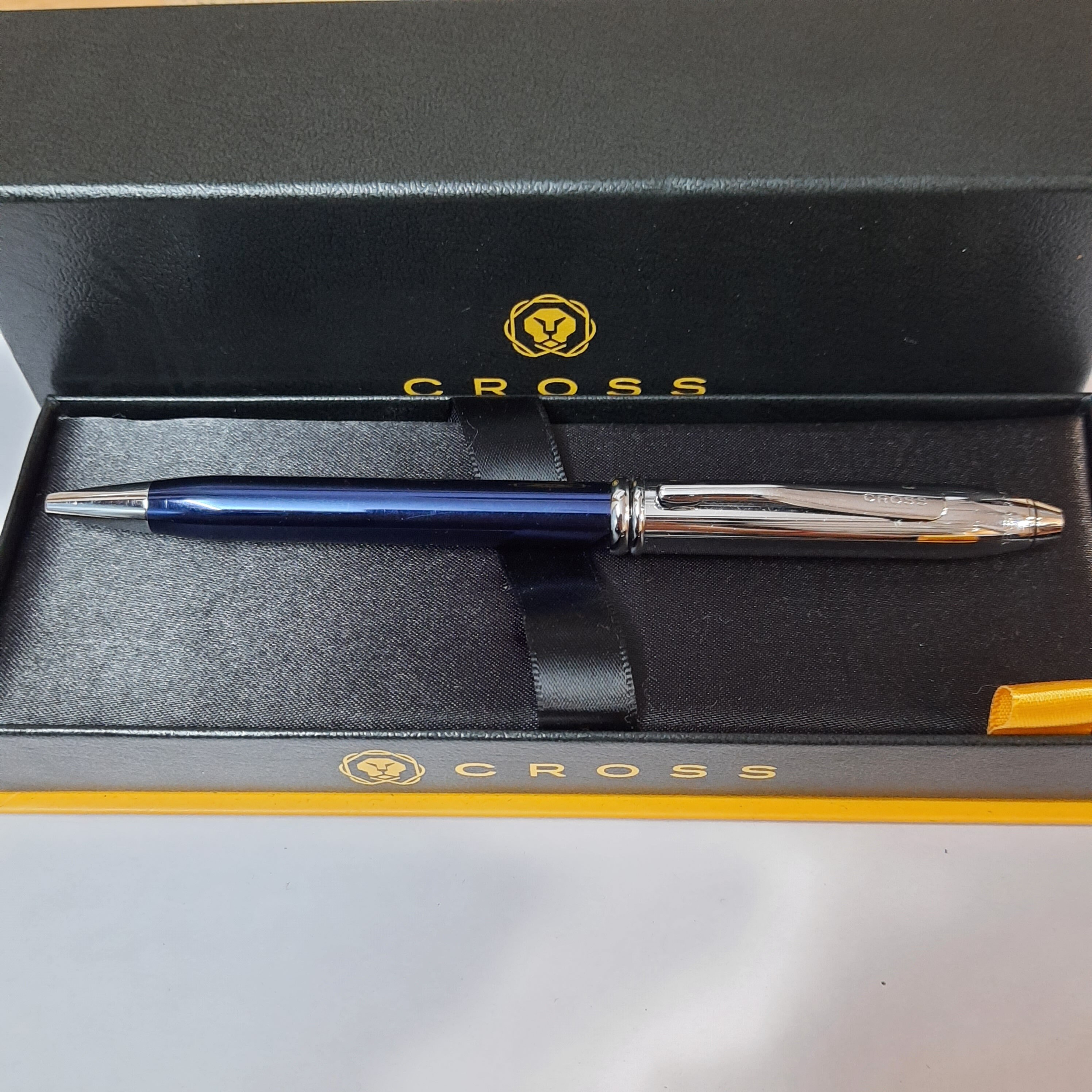 Cross Townsend Premium Blue Lacquer Chrome Ballpoint Pen Etsy
