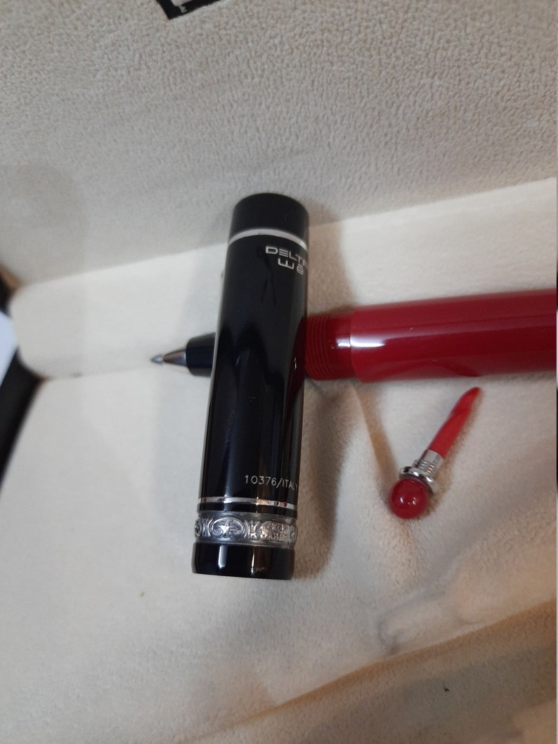 Delta Dolcevita Smorifa Red Roller Pen Sterling Silver Appointments