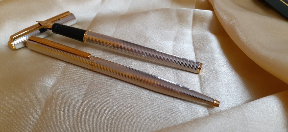 Elysee Silver Plated Fountain Pen Ball Pen Made In Germany Etsy