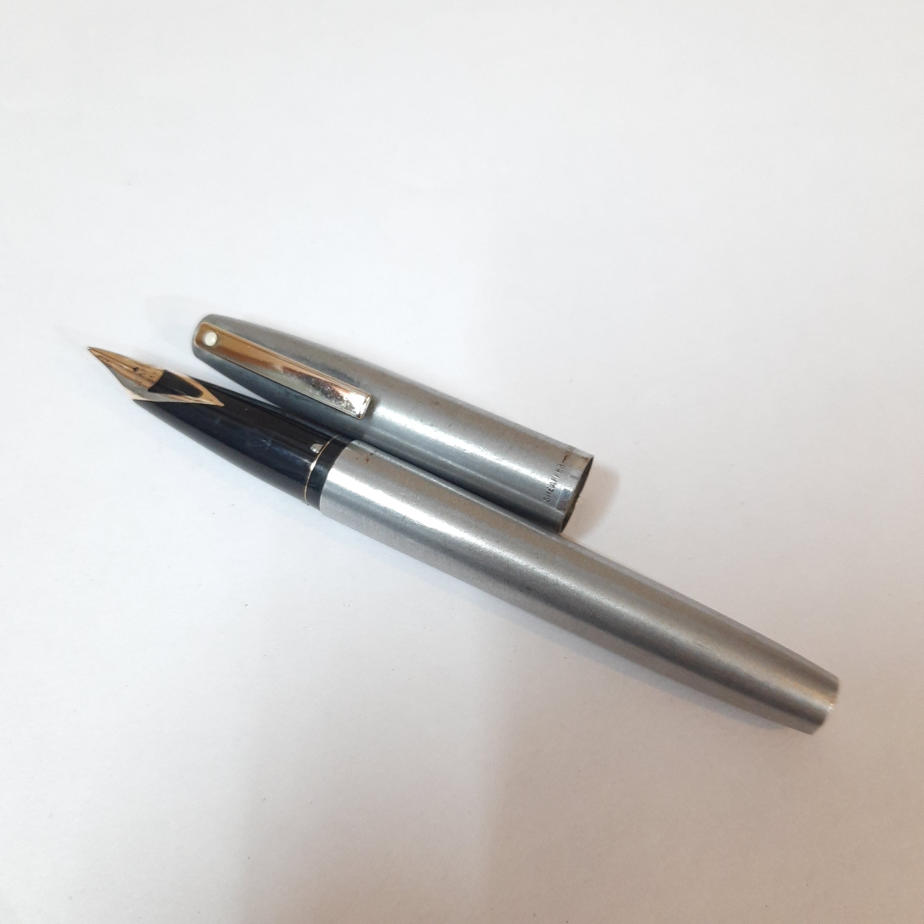 Sheaffer Imperial Stainless Steel 14kt Gold Nib Fountain Pen Etsy