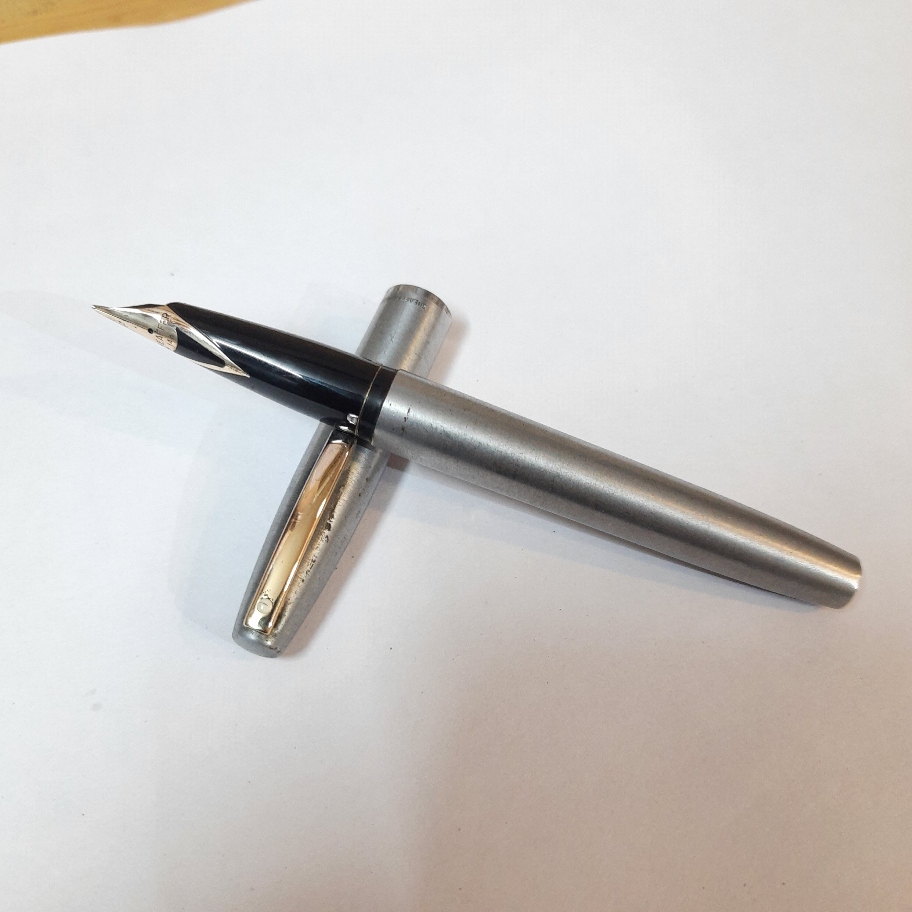 Sheaffer Imperial Stainless Steel 14kt Gold Nib Fountain Pen Etsy