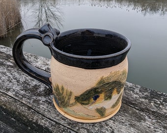 Bluegill sunfish fait à la main en grès poterie tasse tasse livraison gratuite