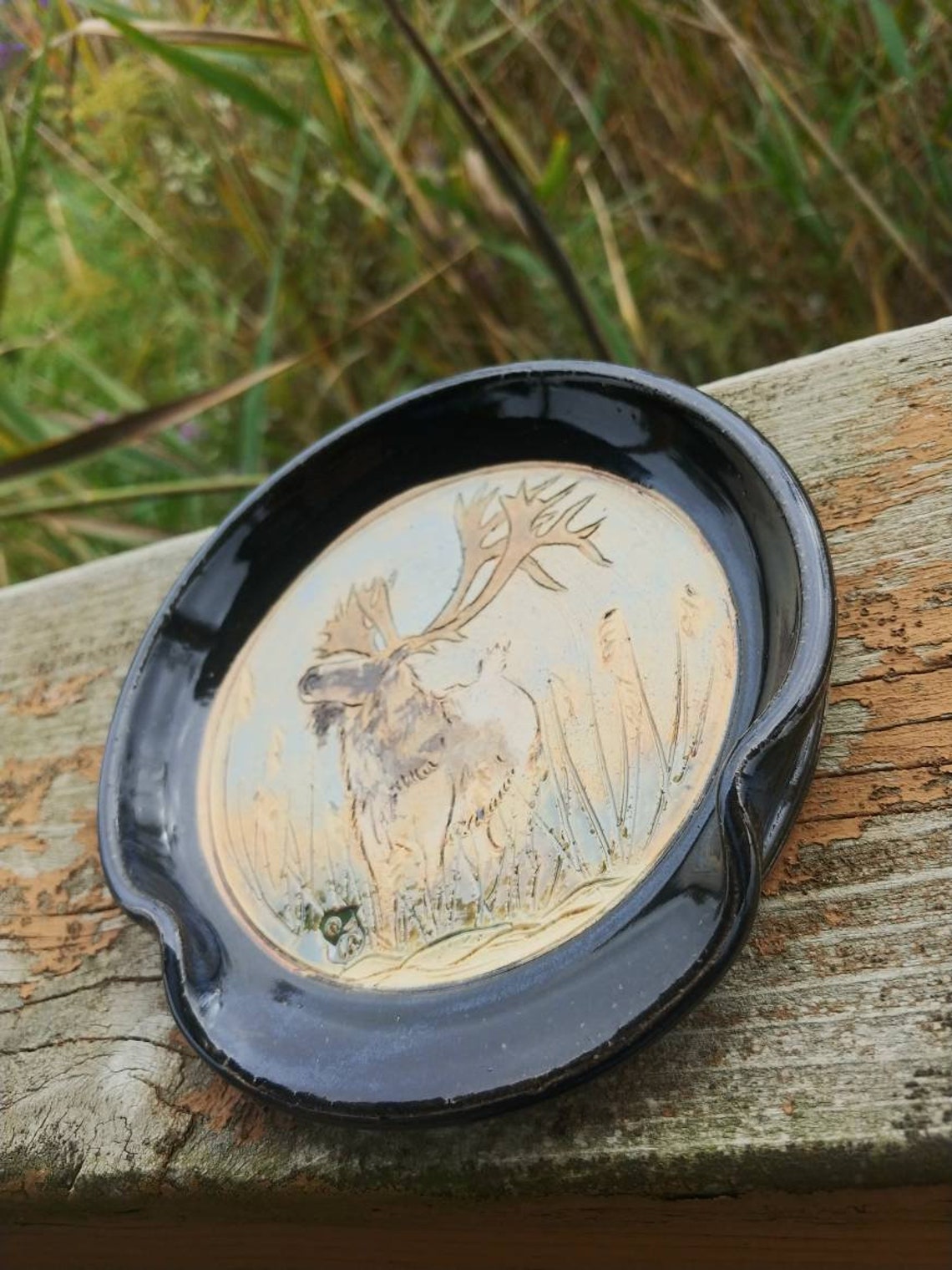 Caribou Reindeer Handmade Stoneware Pottery Spoonrest Etsy