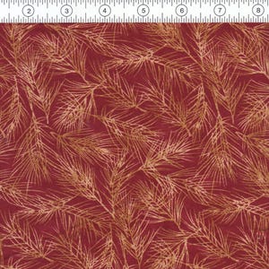 Prewash Fabric needs ironed Cub Lake Lodge by Holly Taylor for Moda. Tan peach tree branch and needles on tan abstract bkgd Sold by half yd.