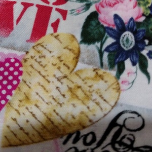 Fabric Love Print with Hearts for Valentine&#39;s Day or Wedding. Sold by the 1/2 Yd