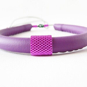 Purple and fuchsia bib necklace