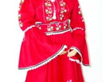 Romanian Peasant Embroidered Dress all custom sizes 100% linen or cotton