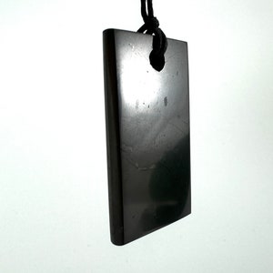 Shungite Rectangle Pendant Necklace from Karelia,Russia,EMF Protection & Healing Stone,Pendant shungite real shungite,shungite,