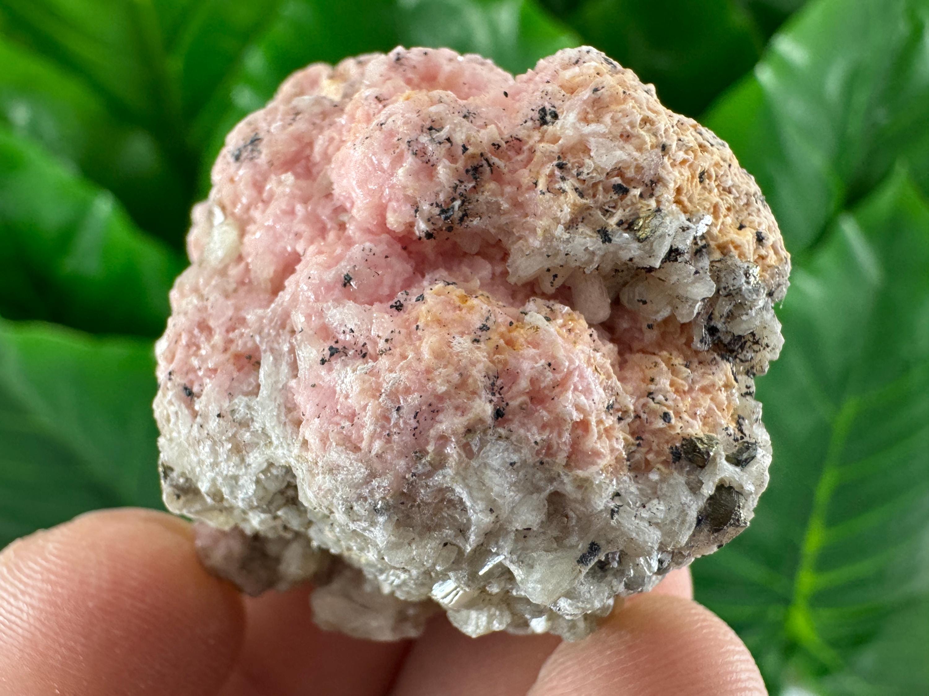 Pink Rhodochrosite Crystal With Quartz and Stilbite - Davidkovo