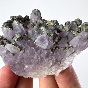 Rare Amethyst with Chalcopyrite,Pyrite from Chala mine Bulgaria,Bulgarian Amethyst,Purple Quartz,Cluster,Specimen,Crystal,Chala mine N72