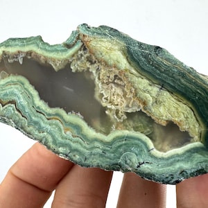 Sällsynt polerad Orpheusagat från Bulgarien, geode, naturlig Rhodopebergagat, samlarmineralprov