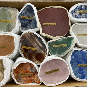 One Box Mix polished Minerals,Flat minerals,Wholesale Minerals,Set Minerals,Natural Crystal,Specimen,Collection, Collector,Natural,Polished,