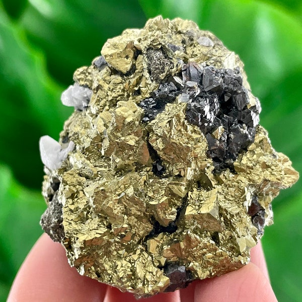 Beautiful Chalcopyrite,Quartz and Sphalerite from Borieva mine Madan,Bulgaria, Natural Crystal, Home Decor, Energy Crystal, Cluster