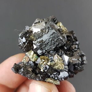 Sphalerite with Chalcopyrite and Galena from Bulgaria Madan Krushev dol mine Natural Mineral Specimen Cluster Crystal stone