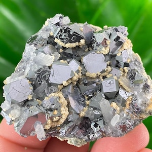 Amazing Galena with Quartz and Calcite from Krushev dol mine,Madan,Bulgaria,Mineral Specimen,Mineral Collection,Energy Crystal,N8