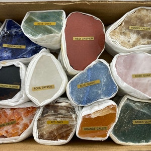 One Box Mix polished Minerals,Flat minerals,Wholesale Minerals,Set Minerals,Natural Crystal,Specimen,Collection, Collector,Natural,Polished,