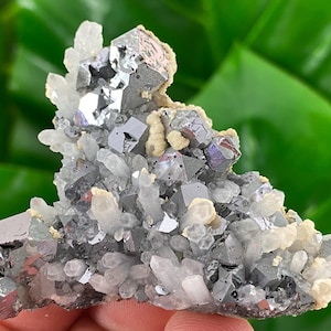 Amazing Galena with Quartz and Calcite from Krushev dol mine,Madan,Bulgaria,Mineral Specimen,Mineral Collection,Energy Crystal,N8