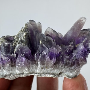 Rare Amethyst with Pyrite from Chala mine Bulgaria,Bulgarian Amethyst,Purple Quartz,Cluster,Specimen,Crystal,Chala mine N72