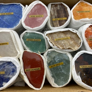 One Box Mix polished Minerals,Flat minerals,Wholesale Minerals,Set Minerals,Natural Crystal,Specimen,Collection, Collector,Natural,Polished,