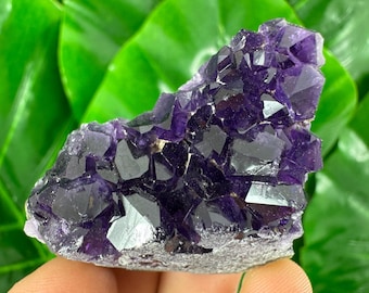 Aglomerado de Ametista Uruguaia: Cristal Roxo Profundo para Decoração de Casa