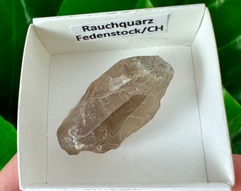 希少なフェデンストック産スモーキークォーツ標本、スイス鉱物