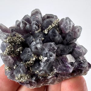 Rare Amethyst with Pyrite from Chala mine Bulgaria,Bulgarian Amethyst,Purple Quartz,Cluster,Specimen,Crystal,Chala mine N72