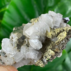 Amazing Chalcopyrite,with Pyrite and Calcite from Krushev dol mine Madan,Bulgaria, Natural Crystal, Home Decor, Energy Crystal, Cluster