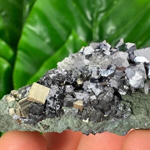 Amazing Galena with Pyrite,Sphalerite and Quartz on Matrix from Borieva mine ,Madan,Bulgaria,Mineral,Crystal,Home decor,Collection N36