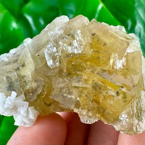 Yellow Fluorite with Calcite from Moscona Mine,Spain,Mineral Specimen,Yellow Fluorite,Fluorite from Spain,Collection,Big Fluorite,