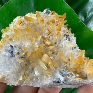 Transparent Quartz with Limonite from 9th September mine,Madan,Bulgaria,Transparent Quartz,Quartz Cluster,Home Decor, Energy Crystal,