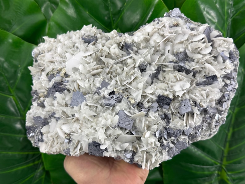 Geode Geological Formation Extra Large Galena With Fluorescent Calcite and Pyrite From Borieva ...