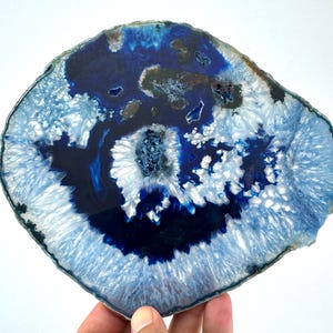 Extra Large Polished Sliced Agate +FREE Stand, Double Sided from Brazil,Agate Stone,Agate Necklace,Home Decor,Office decor,Large Agate