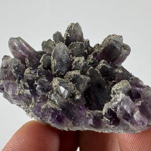 Rare Amethyst with Pyrite from Chala mine Bulgaria,Bulgarian Amethyst,Purple Quartz,Cluster,Specimen,Crystal,Chala mine N72