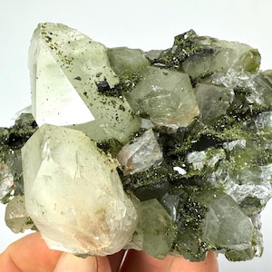 Epidote with Quartz from Hakkari Turkey,Mineral,Collection,Collectibles,Epidote Crystal,Epidote from Turkey,TurkishEpidote N39