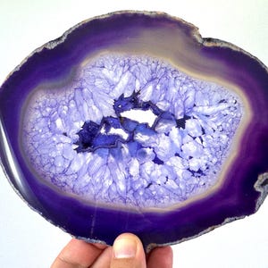 Extra Large Polished Sliced Agate +FREE Stand, Double Sided from Brazil,Agate Stone,Agate Necklace,Home Decor,Office decor,Large Agate,