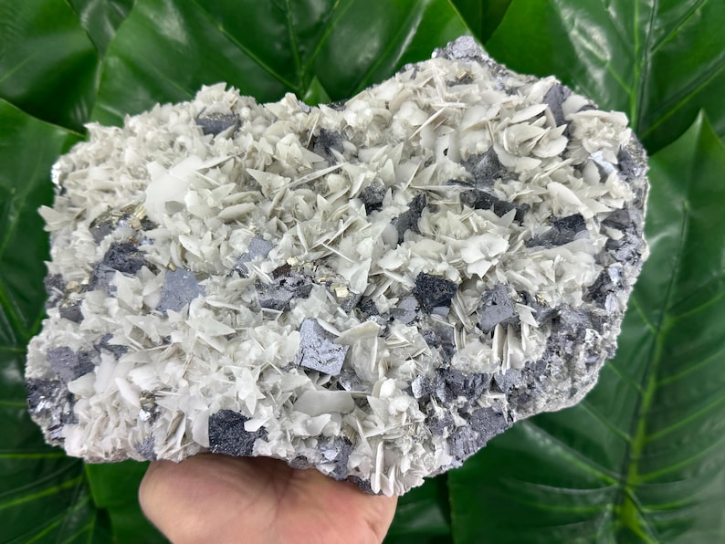 Geode Geological Formation Extra Large Galena With Fluorescent Calcite and Pyrite From Borieva ...