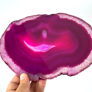Extra Large Polished Sliced Agate +FREE Stand, Double Sided from Brazil,Agate Stone,Agate Necklace,Home Decor,Office decor,Large Agate