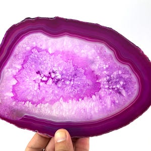 Extra Large Polished Sliced Agate +FREE Stand, Double Sided from Brazil,Agate Stone,Agate Necklace,Home Decor,Office decor,Large Agate
