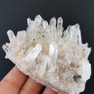 Clear Quartz with small balls  Chlorite from Bulgaria Madan Borieva mine Minerals Chlorite Crystals Chlorite Stones Chlorite Quartz Minerals